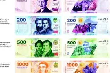 Billetes nuevos: Cómo serán los pesos argentinos